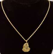 Elegant Egyptian Pendant Necklace in 14K Yellow Gold