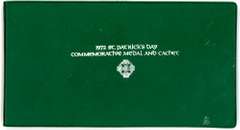 1972 St. Patrick's Day Silver Commemorative Medal and Cache. CoA