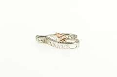 10K White Gold Love Diamond Heart Curvy Romantic Anniversary Pendant