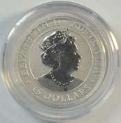 Superb Gem BU pure Platinum $15 Australia Kookaburra in capsule