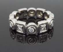 18k Geometric Diamond Ring
