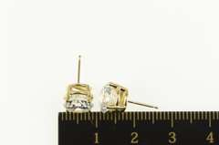 14K Yellow Gold Round Solitaire CZ Classic Statement Stud Earrings