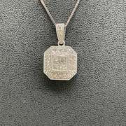 14K WHITE GOLD CHAIN WITH DIAMOND PENDANT