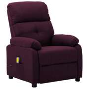 Massage Recliner Chair Purple Fabric
