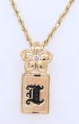 Charming Yellow Gold Engraved Pendant on Chain Necklace