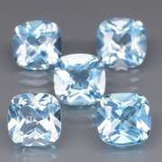 Large 12.25ct vivid blue cushion cut Topaz set