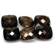 Double checkerboard! 27.53ct natural Smoky Quartz set