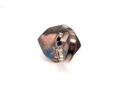 Oval Cut Blue Stone Ring in Tibetan Silver Floral Energy Ring