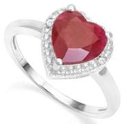 2.45 CT ENHANCED GENUINE RUBY 925 STERLING SILVER RING