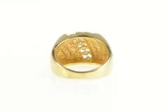 14K Yellow Gold 0.18 Ctw Diamond Channel Grooved Statement Ring