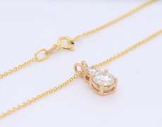 Dazzling Yellow Gold Moissanite Stone Diamond Pendant on Chain
