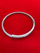 CERTIFIED 14K WHITE GOLD AND DIAMOND BANGLE BRACELET
