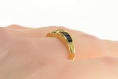 14K Yellow Gold Baguette Sapphire Diamond Wavy Statement Ring