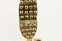 18K Yellow Gold 3D Turkish Slipper Shoe Round Syn. Ruby Charm/Pendant