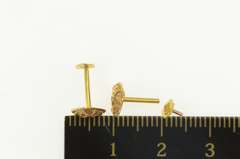 18K Yellow Gold Textured Heart Love Symbol Screw Back Stud Earrings