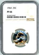 1964 Proof Silver Washington Quarter in NGC PF66