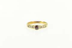 14K Yellow Gold Ruby Diamond Channel Accent Engagement Ring