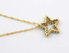 Diamond Star Pendant on Necklace