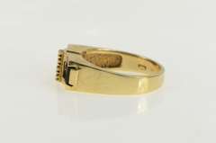 10K Yellow Gold Black Onyx Diamond Squared Men's Band Ring