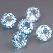 Gorgeous sparkle! 5 piece 11.40ct full fire sky blue Topaz set