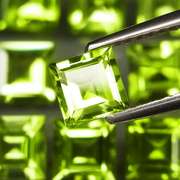 Princess cut Unheated! 11.63ct Peridot set