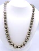 STERLING SILVER GRADUATED BEAD NECKLACE.