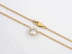 Fashionable Bezel Set CZ Station Necklace