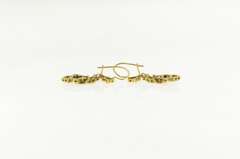 14K Yellow Gold Victorian Decorative Scroll Work Dangle Earrings