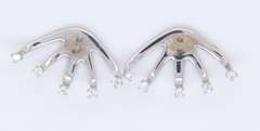 Edgy & Sleek 14kt WG Spikey Diamond Earrings Jackets