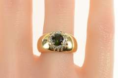 14K White Gold 1.00 Ctw Tourmaline Diamond Halo Engagement Ring