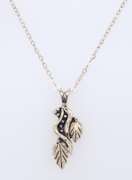 Vintage Sterling Silver Leaf Pendant on Chain