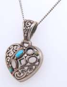 Vintage Sterling Silver Heart Shaped Pendant on Chain Necklace