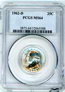 1962-D Silver Washington Quarter in PCGS MS64