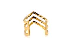 Retro Triple Chevron 14kt Gold Plated Ring