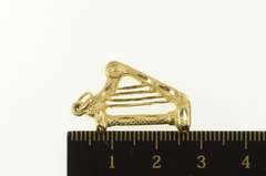 14K Yellow Gold 3D Diamond Cut Heart Music Instrument Charm/Pendant