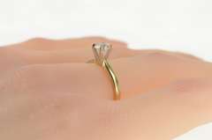 14K Yellow Gold 0.58 Ct Round Diamond Solitaire Engagement Ring