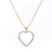 Plated 18KT Yellow Gold 0.22ctw Diamond Heart Pendant with Chain