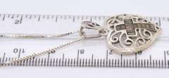 Vintage Sterling Silver Heart Shaped Pendant on Chain