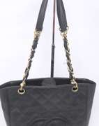 Chanel Black Cavier Petite Shopping Tote Bag