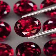 Premium 13.13ct oval cut cherry red Garnet set