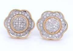 Fabulous Yellow Gold Diamond Earrings