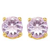1.00 CT PINK AMETHYST 10KT SOLID GOLD EARRINGS STUD