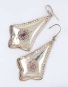 Vintage Sterling Silver Amethyst Dangle Earrings