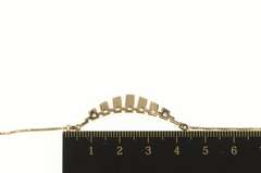14K Yellow Gold Geometric Curved Bar Accent Box Chain Necklace