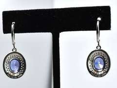 Purple Crystal Earrings In Silver