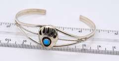 Vintage Sterling Silver American Indian Turquoise Cuff Bangle