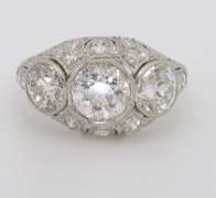 Vintage 2.32CTW Diamond Cocktail Ring made in Platinum