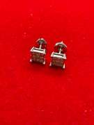 14K WHITE GOLD AND DIAMOND STUDS