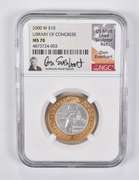 MS70 2000-W $10 Library Of Congress Bimetallic Commem Everhart NGC