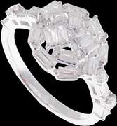 Abstract Diamond Cluster 18k White Gold Ring
